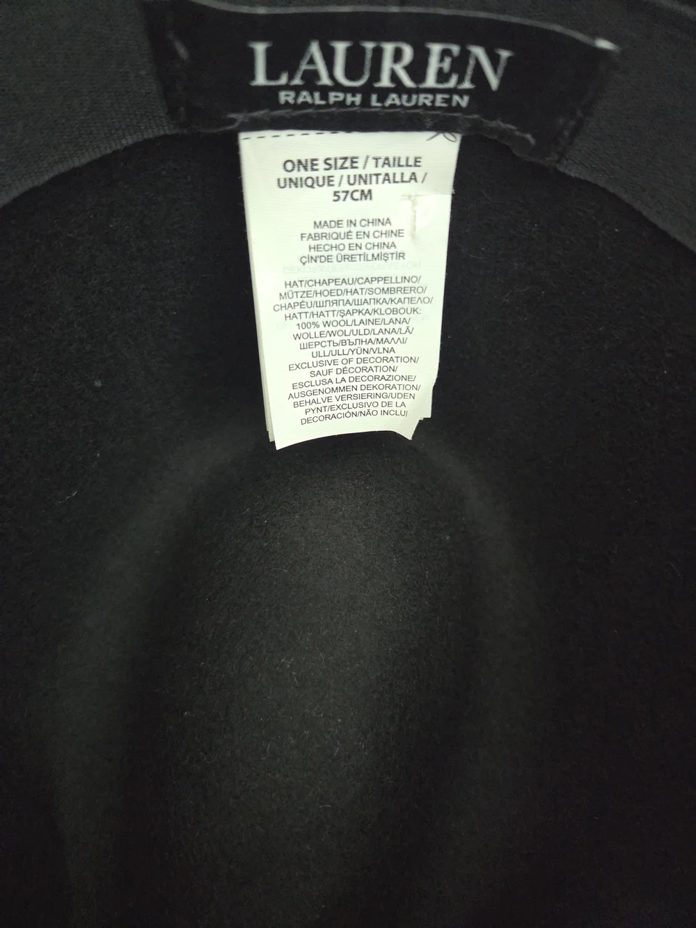 Lauren Ralph Lauren Black Fedora Hat with Band Size OS